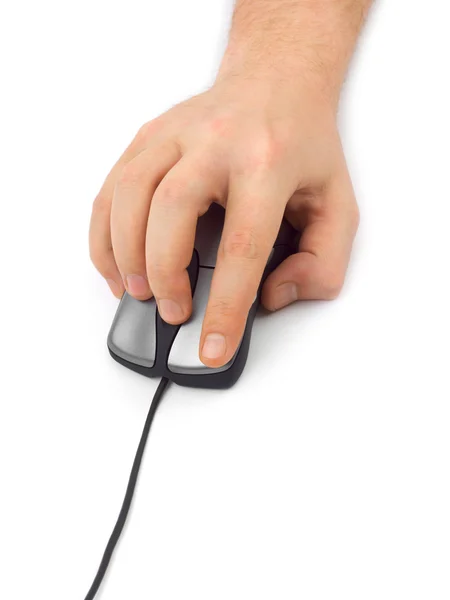 Mysz ręczna i komputerowa — Zdjęcie stockowe