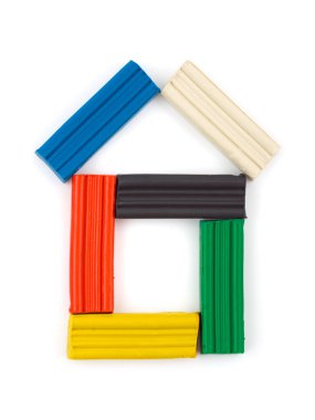çok renkli playdough yapılmış ev