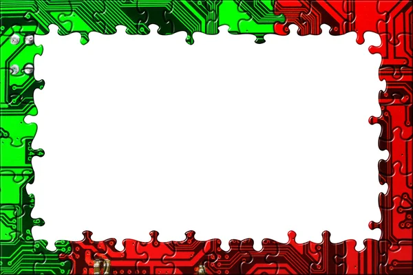 Telaio realizzato in puzzle per computer — Foto Stock