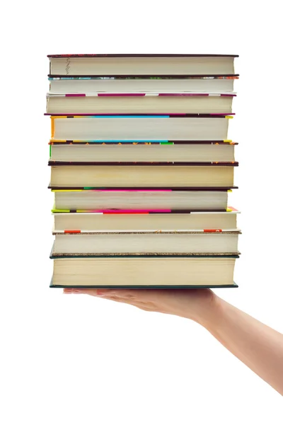 Stack of books in hand — Stock Photo, Image