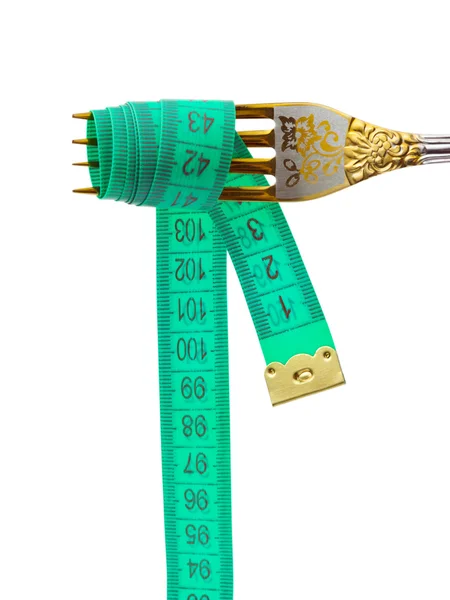 Tenedor y cinta métrica — Foto de Stock