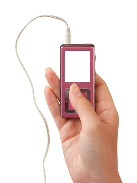 Mp3 player in hand — Stock Photo, Image