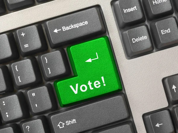 Computer keyboard with vote key — Stock Photo, Image