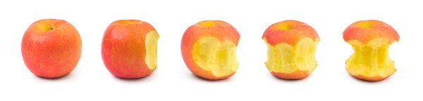 Поедание яблока — стоковое фото
