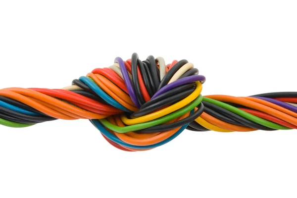Kabel komputerowy z węzeł — Zdjęcie stockowe