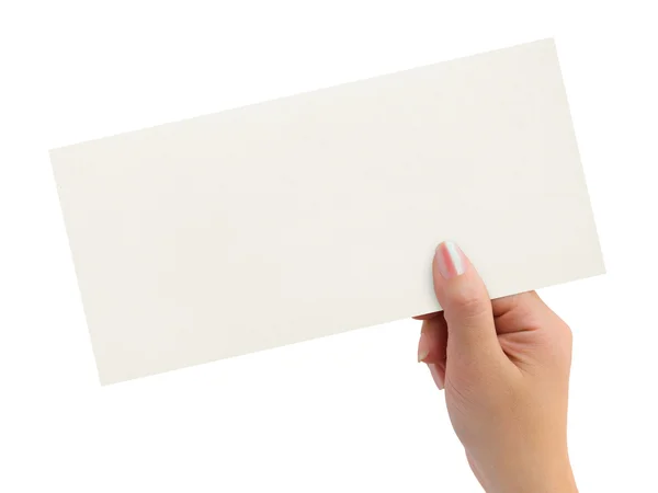 女性の手でグリーティング カード — ストック写真