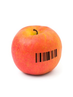 Apple with barcode clipart