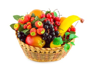 Basket with fruits clipart