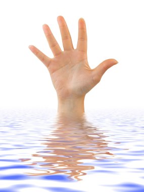 Hand in water clipart