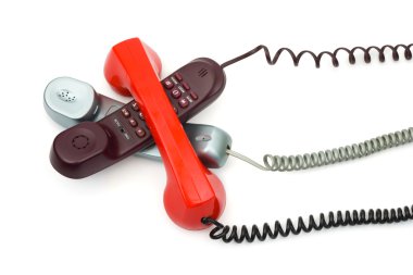 Heap of telephones clipart