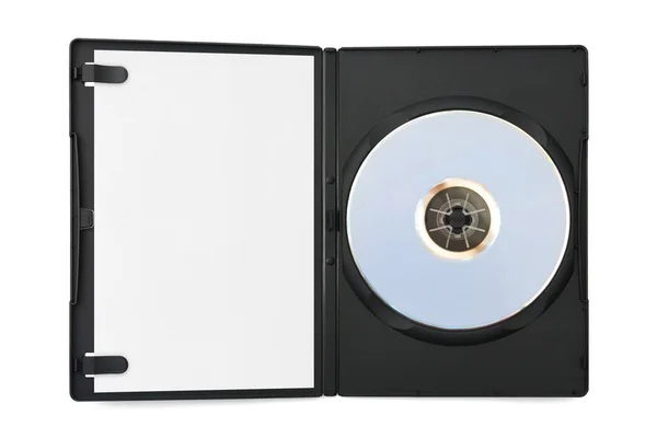 Компьютерный диск в случае и пустой бумаги — стоковое фото