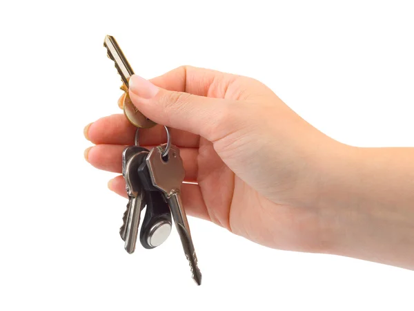 Hand and bunch of keys — Stock Photo, Image