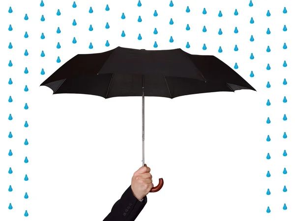 Hand mit Regenschirm — Stockfoto