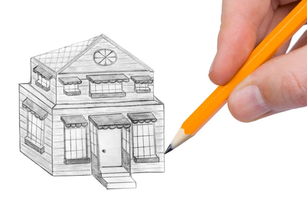 Hand drawing house — Stock Photo, Image