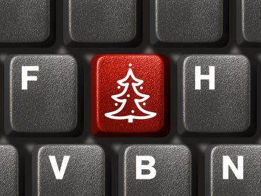 bilgisayar klavye ile Noel ağacı anahtar