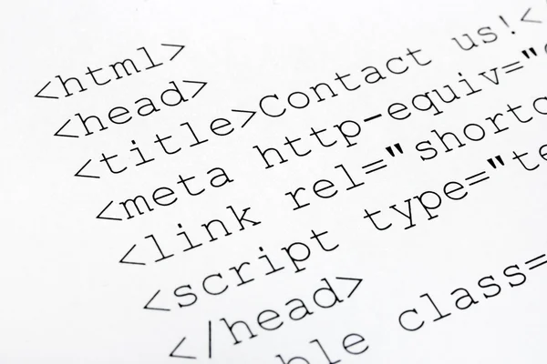 Tryckt internet HTML-kod — Stockfoto
