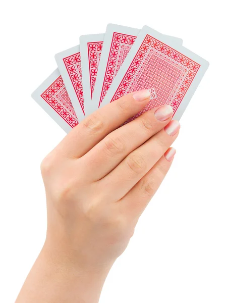 Hand och spelkort — Stockfoto
