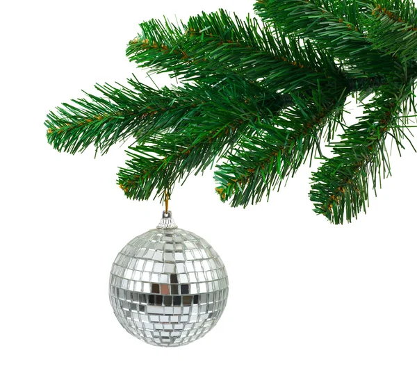 Χριστουγεννιάτικο δέντρο και καθρέφτη μπάλα — Φωτογραφία Αρχείου