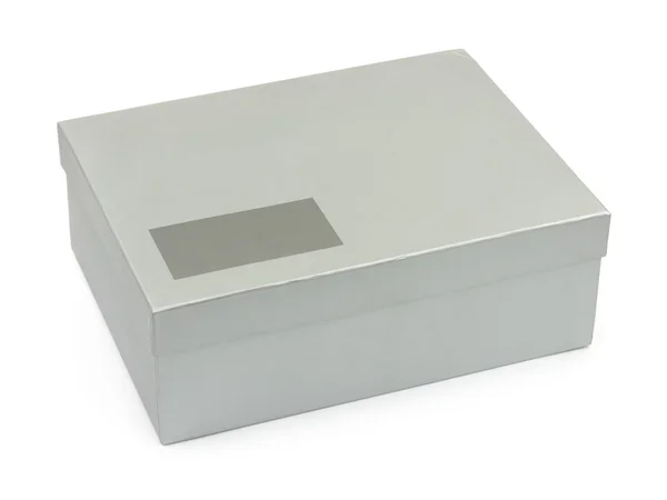 Box with blank label — Stock Photo, Image