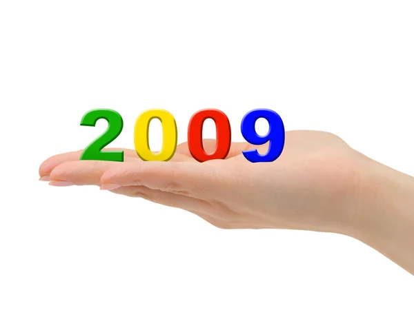 Numbers 2009 in hand — Stock Photo, Image