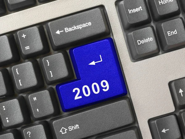Teclado do computador com chave 2009 — Fotografia de Stock
