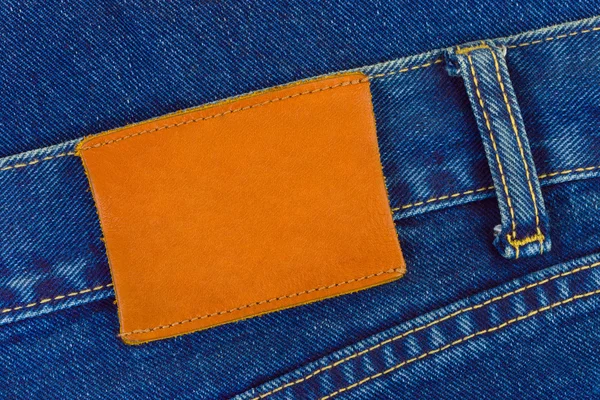 Prázdný štítek na džínách — Stock fotografie
