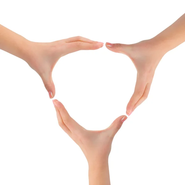 Circle made of woman hands — Stock Photo, Image
