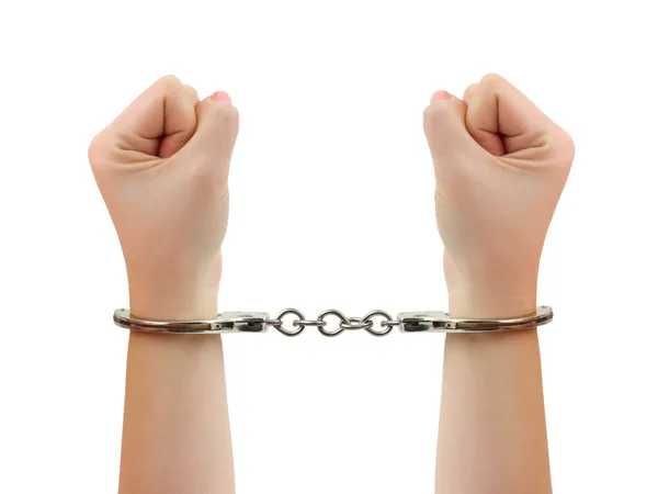 Hands and handcuffs — Stock Photo, Image