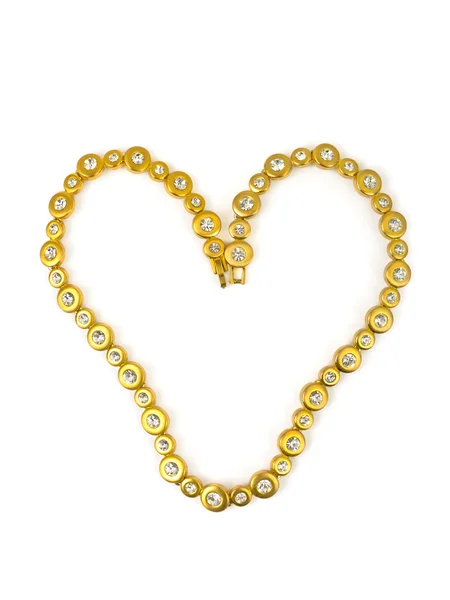 Heart made of gold chain — Stock Photo, Image