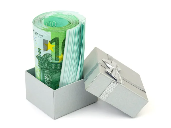 Money in gift box — Stock Photo, Image