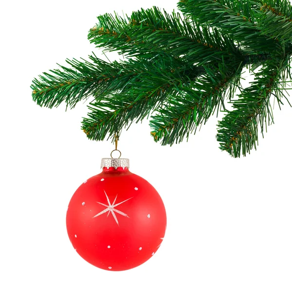 Vánoční strom a míček — Stock fotografie