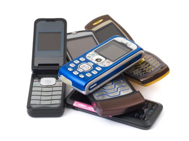 Heap of mobile phones clipart