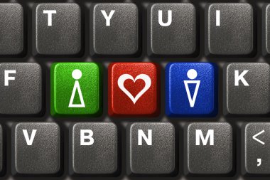 Computer keyboard with Yes, No and Maybe keys clipart