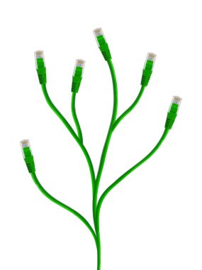 Plant made of computer cable clipart