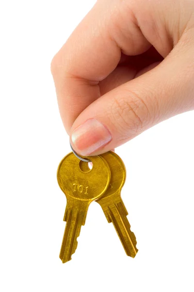 Ruka a klíče — Stock fotografie
