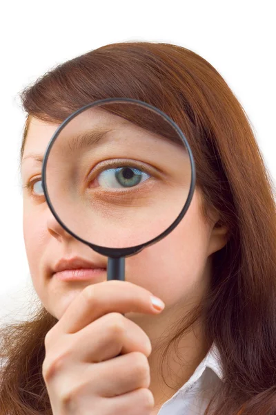 Eye and magnifying glass — Stock Photo, Image