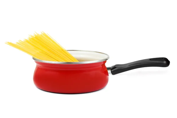 Spaghetti in pan — Stockfoto
