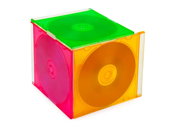 Куб из компьютерных дисков — стоковое фото