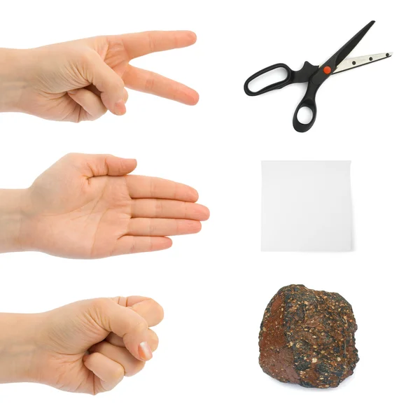 stock image Scissors, paper, stone - hands
