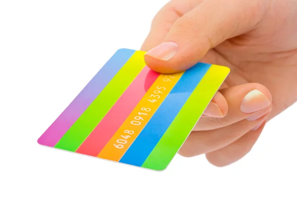 Рука с кредитной картой — стоковое фото