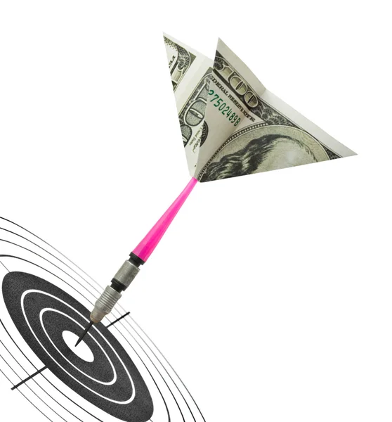 Pengar dart och mål — Stockfoto