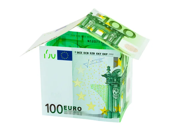 Huis gemaakt van geld — Stockfoto