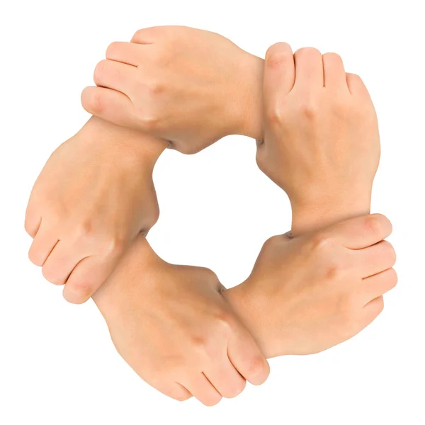 Mãos unidas — Fotografia de Stock