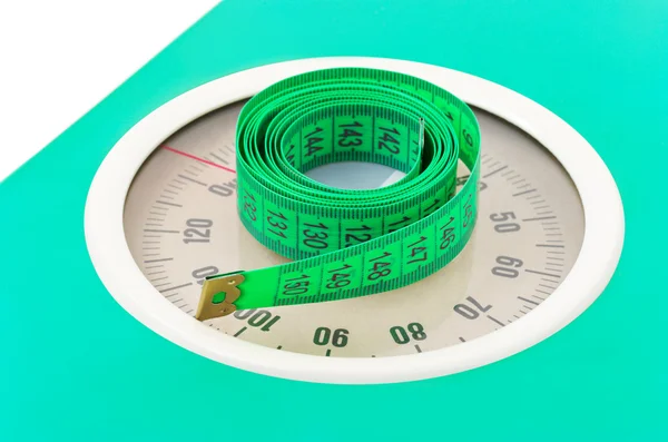 体重計で測定テープ — ストック写真