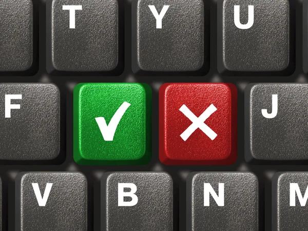 PC-Tastatur mit Ja und Nein — Stockfoto