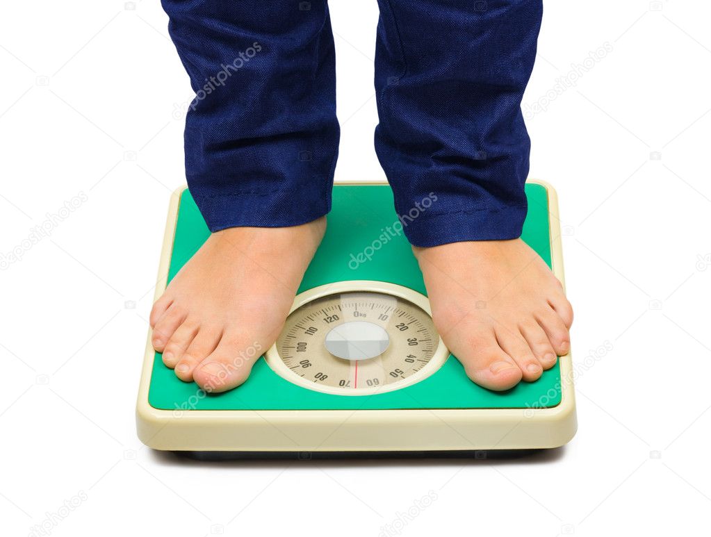 Woman feet and weight scale