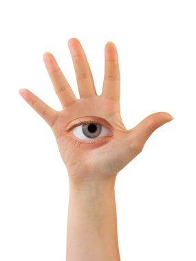 Hand with eye clipart
