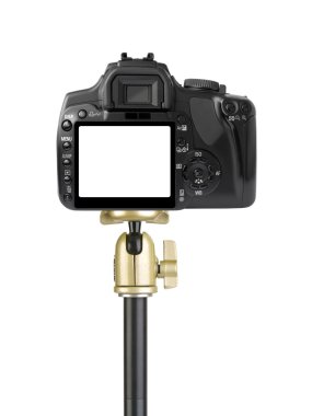 Camera on tripod clipart