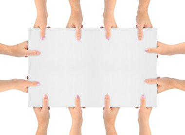 Hands and banner clipart