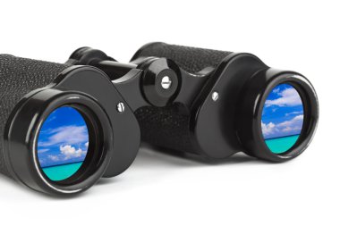 Binoculars and reflection of sea and sky (my photo) clipart
